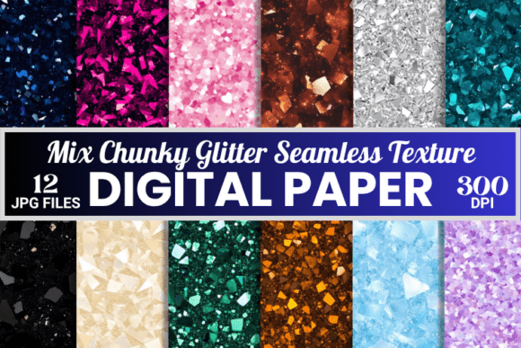 Mix Chunky Glitter Sparkle Pattern Paper