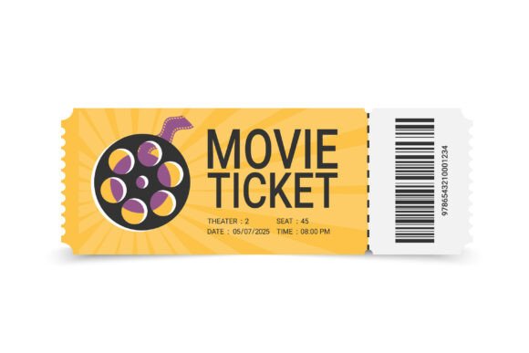 Movie Ticket Retro Design