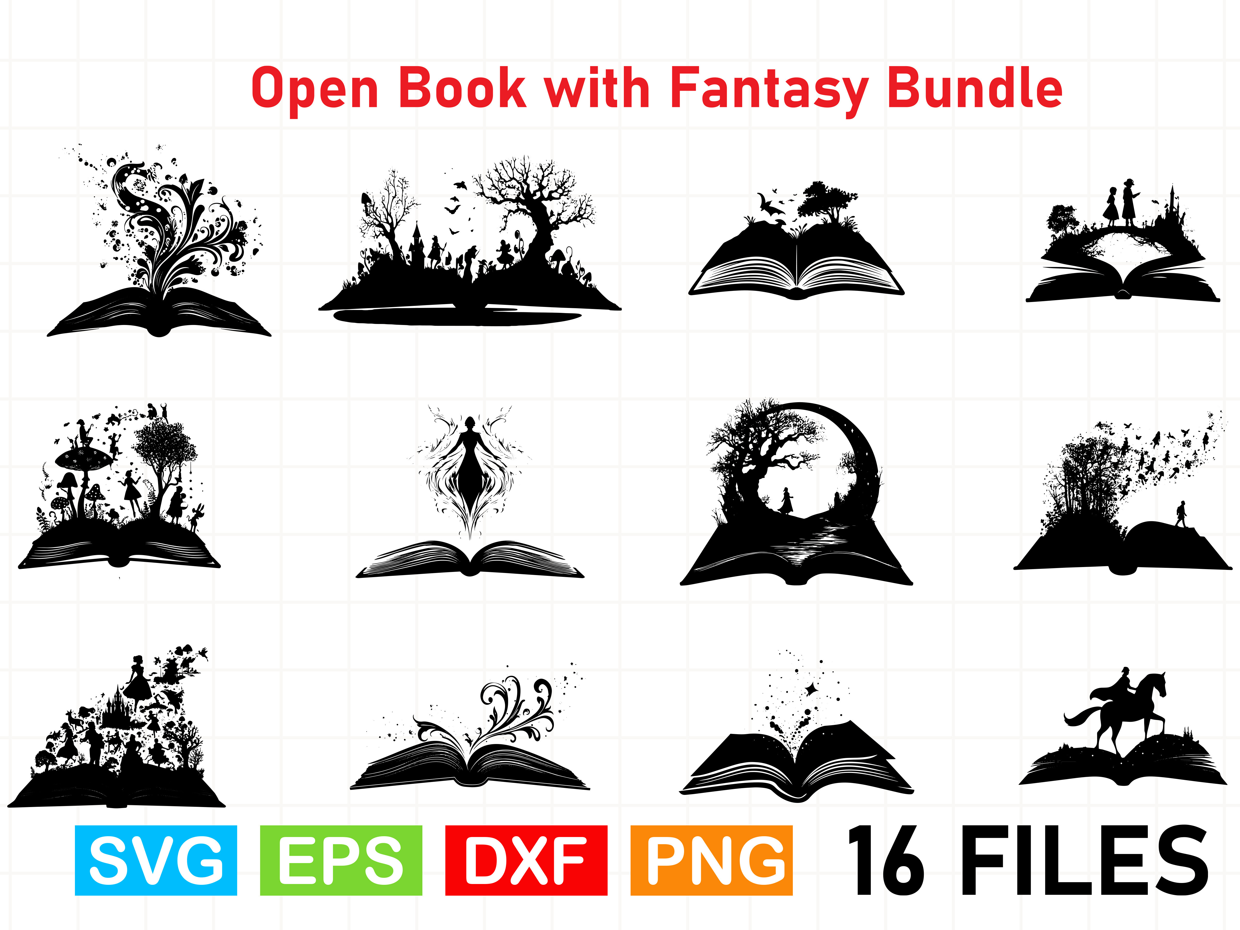 Open Book with Fantasy Bundle Graphic by Creativity Designer · Creative ...
