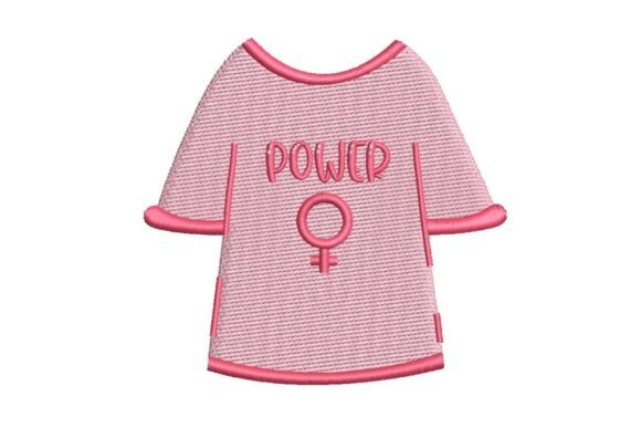 "POWER" Female Symbol T-Shirt Embroidery Design