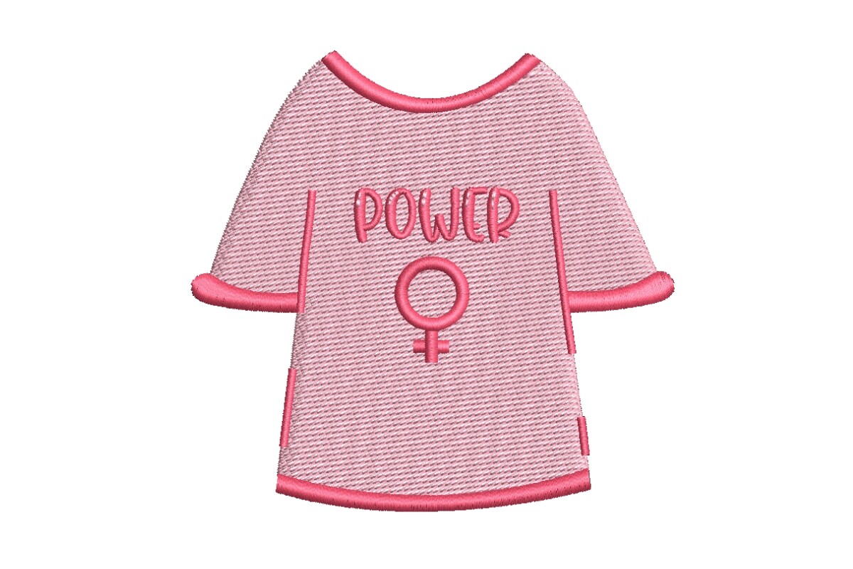 "POWER" Female Symbol T-Shirt Embroidery Design