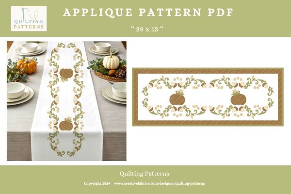 Pumpkin Vine – Appliqué Pattern PDF
