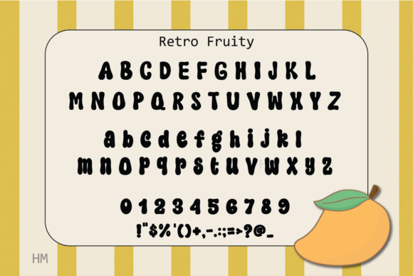 Retro Fruity Font PNG with transparent background - Preview 1