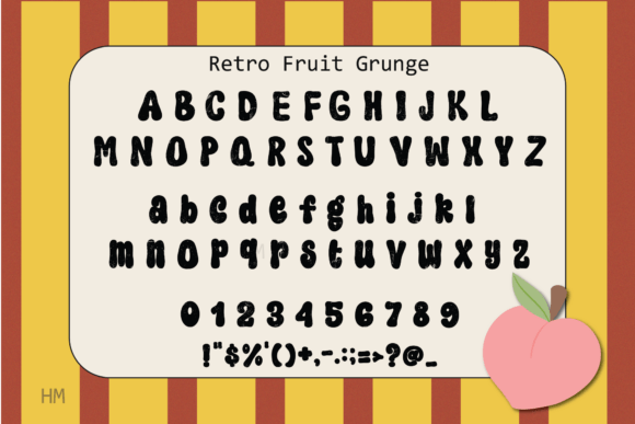 Retro Fruity Font PNG with transparent background - Preview 2