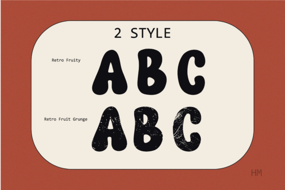 Retro Fruity Font PNG with transparent background - Preview 3