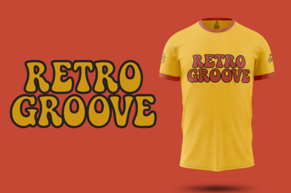Retro Groove Font PNG with transparent background - Preview 1