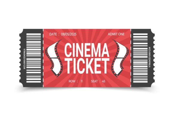Retro Style Cinema Ticket Design