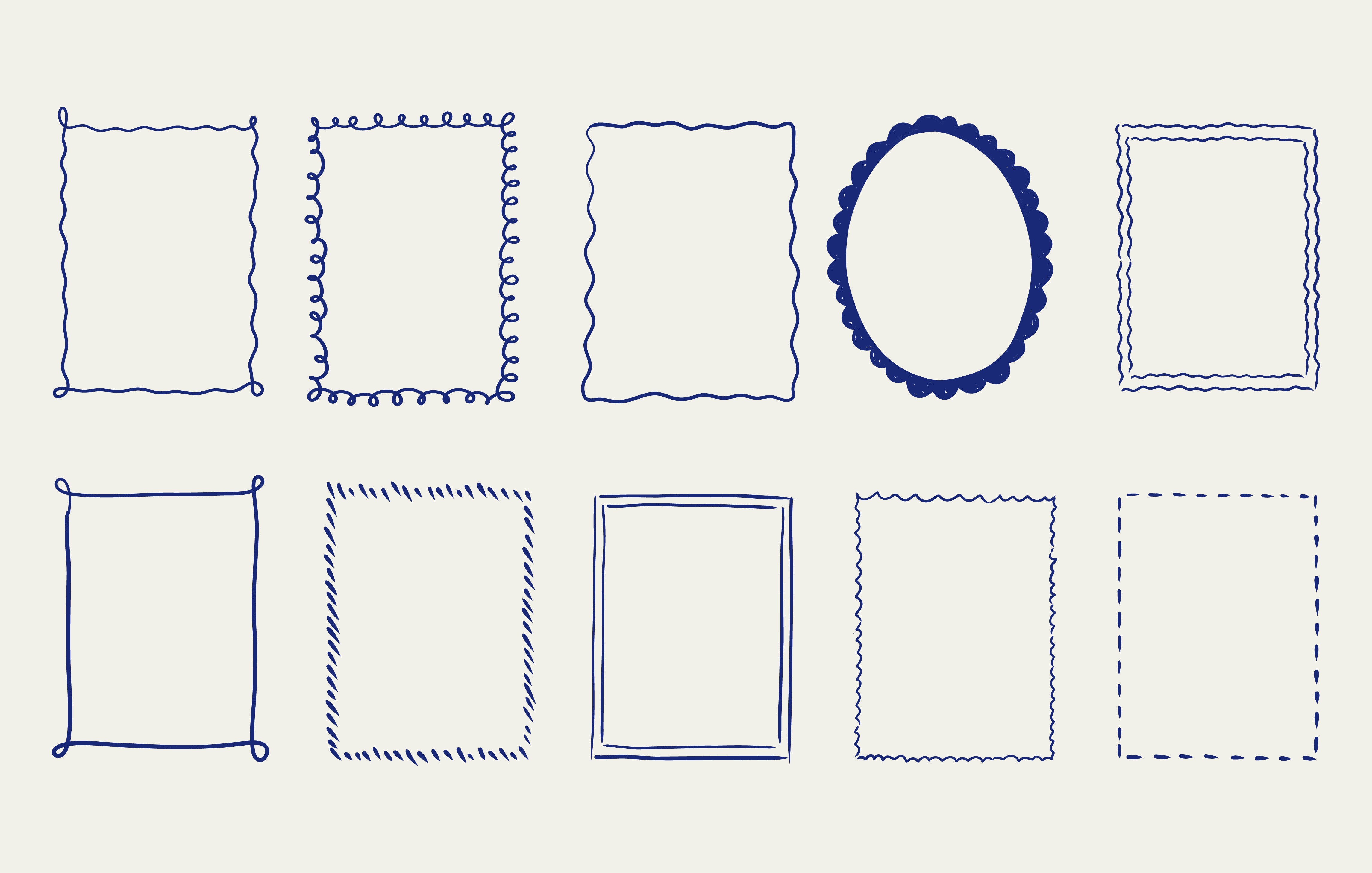 Stamp Hand Draw Line Frames