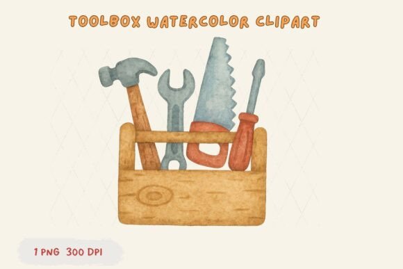 Toolbox Watercolor Clipart PNG