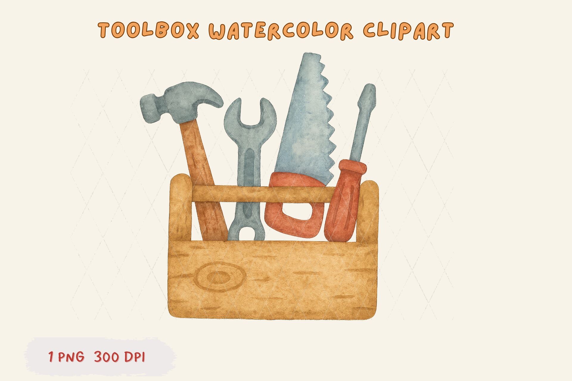 Toolbox Watercolor Clipart PNG