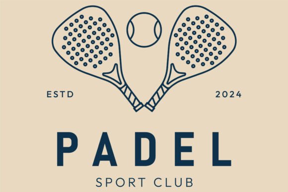 Padel Tennis Sport Line Art Minimalist