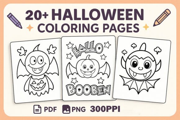 20+ Cute Halloween Coloring Pages
