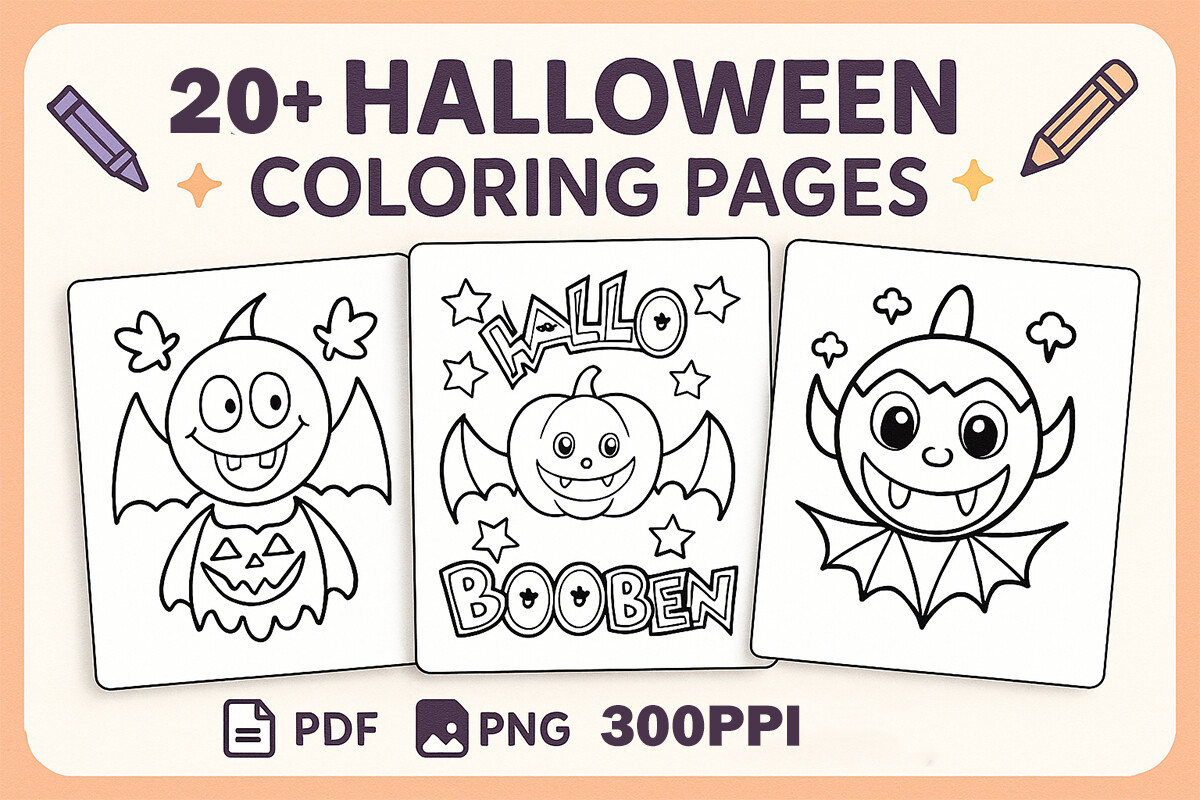20+ Cute Halloween Coloring Pages