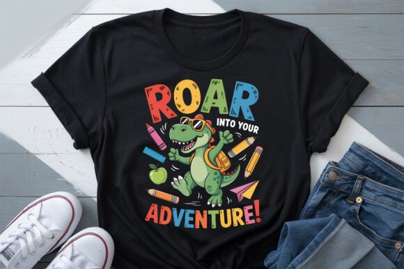 Back To School Cute Trex Kids Tee Png