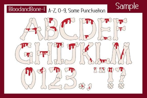 Blood & Bone Font PNG with transparent background - Preview 2