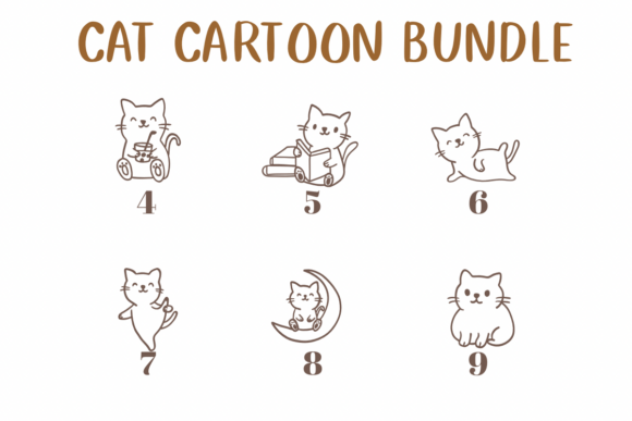 Cat Cartoon Bundle Font - Preview 3