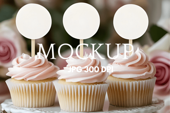 Cupcake Topper Mockup Circle Topper