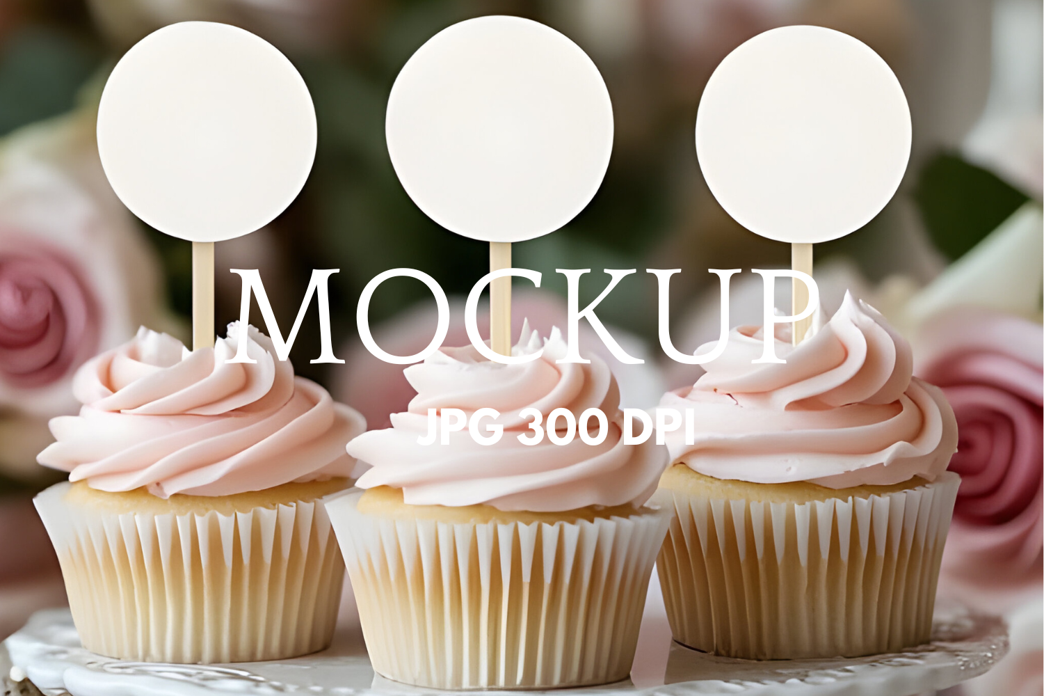 Cupcake Topper Mockup Circle Topper