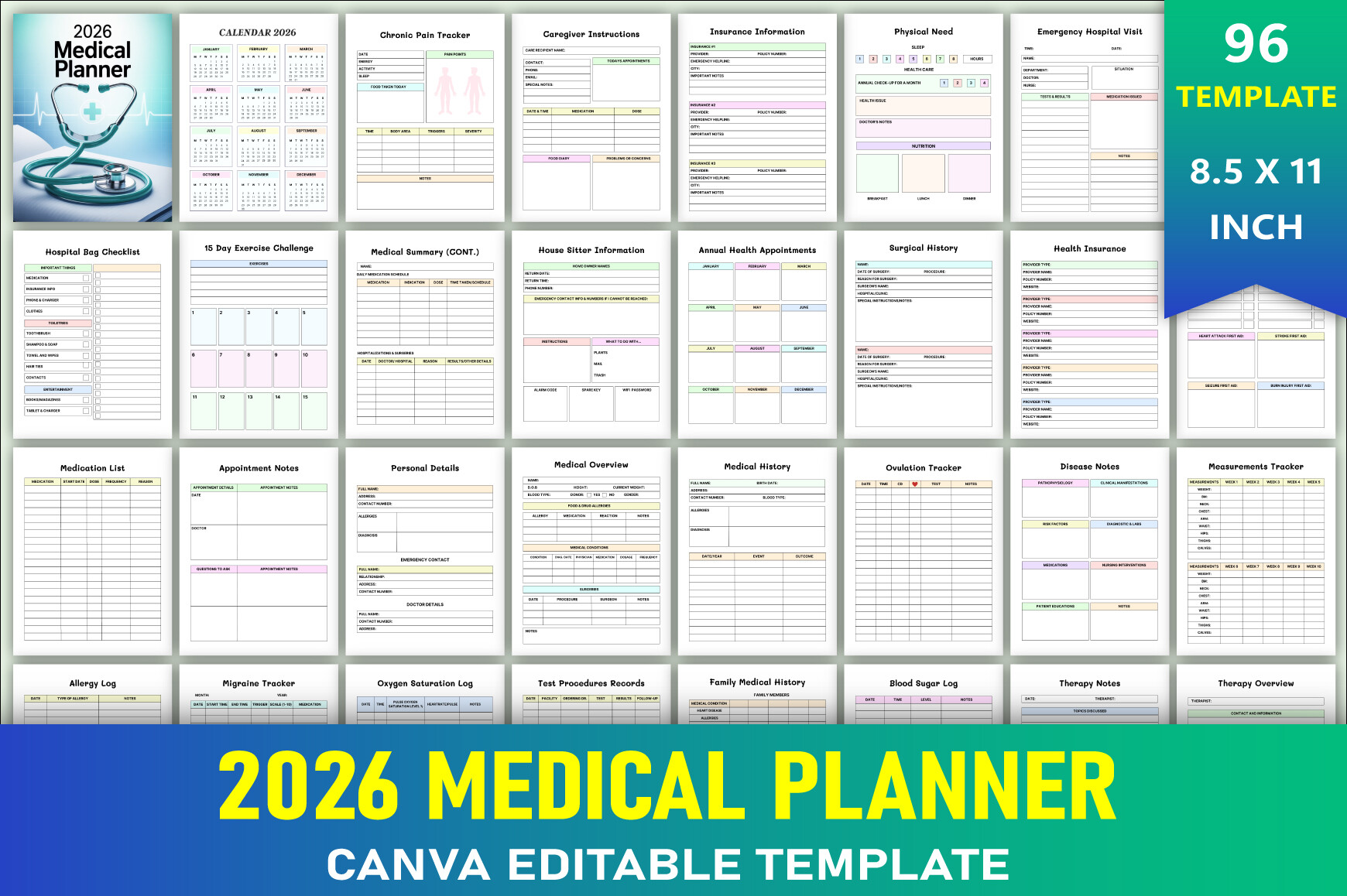 Editable 2026 Medical Planner