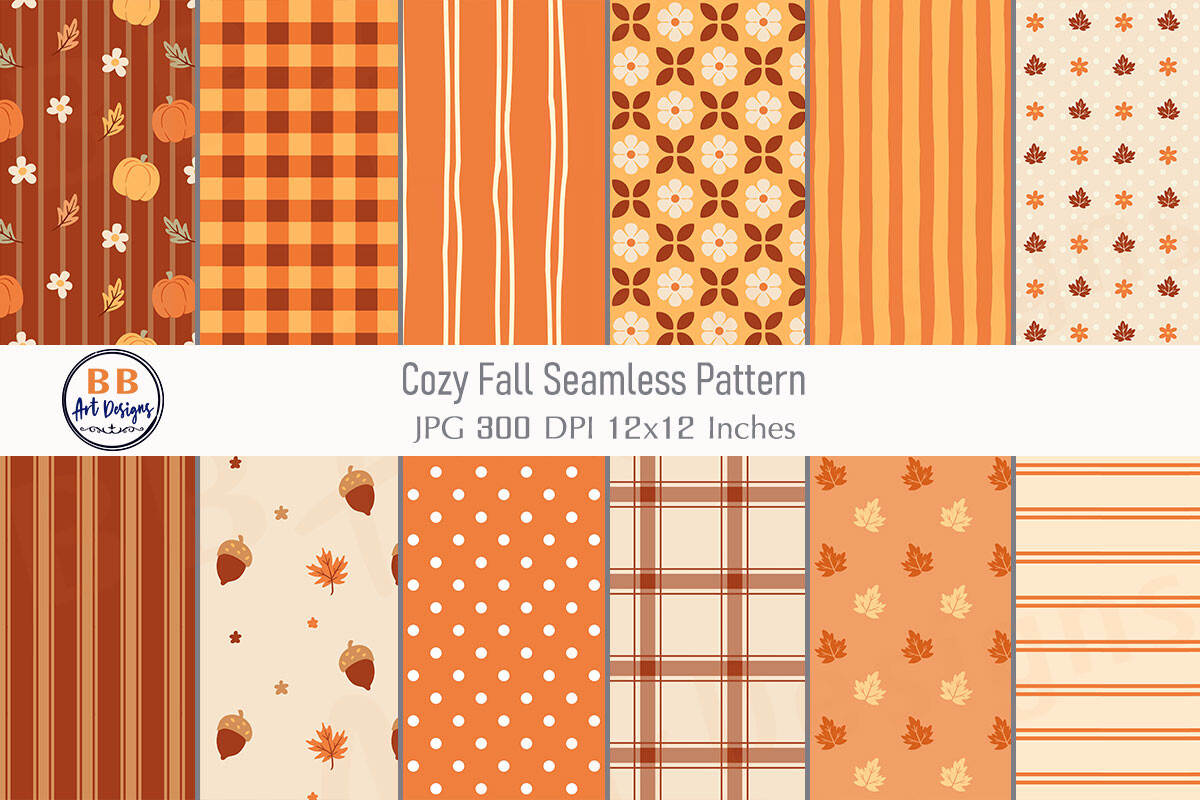 Fall Pattern Seamless Cozy Autumn Paper