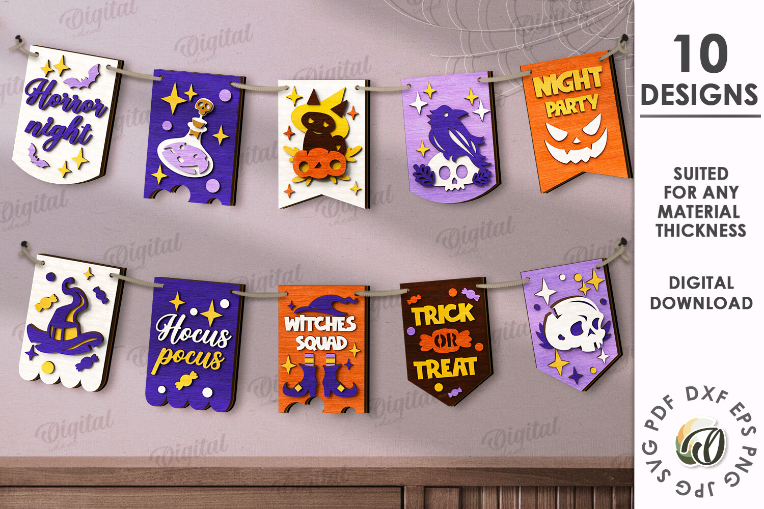 Halloween Flags Bundle Laser Cut Graphic by Digital Idea · Creative Fabrica