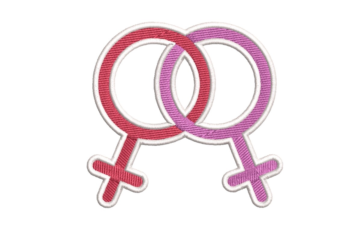 Interlocking Female Symbols of Unity Embroidery Design