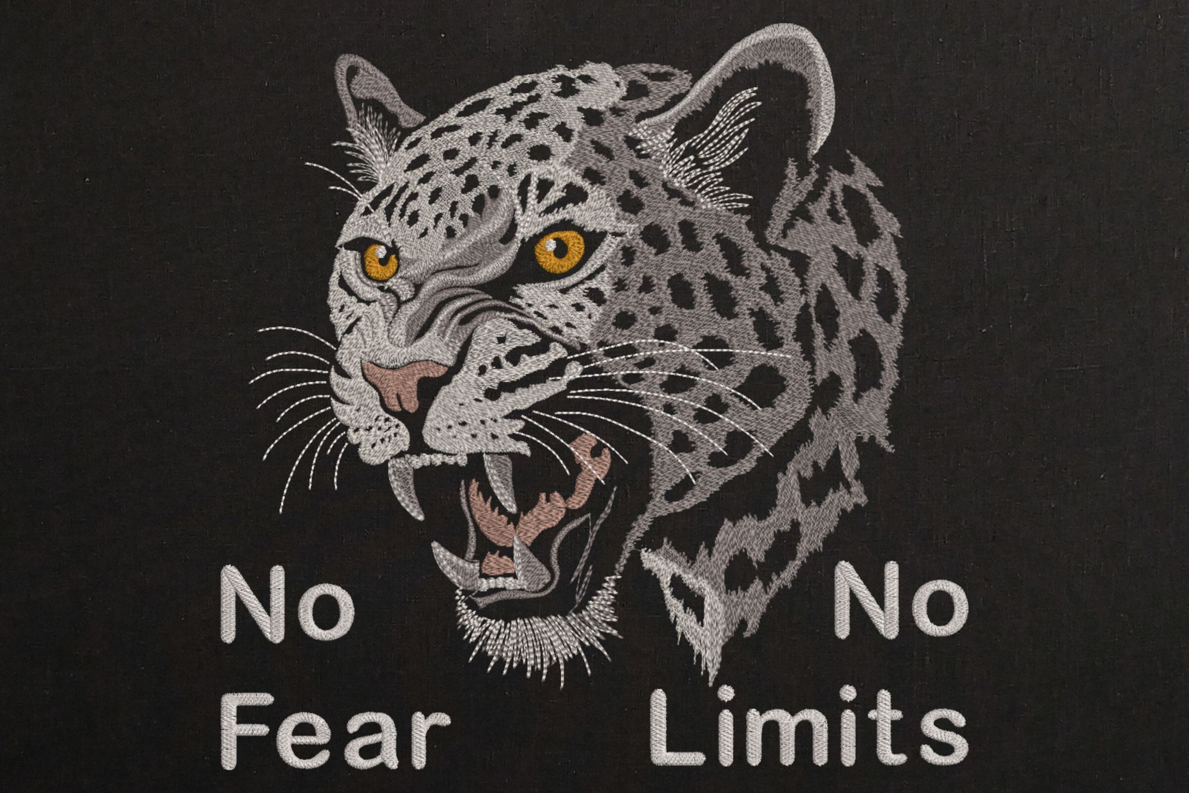 Realistic Aggressive Leopard Face
