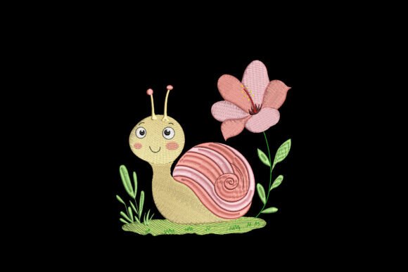 Snail with Pink Flower