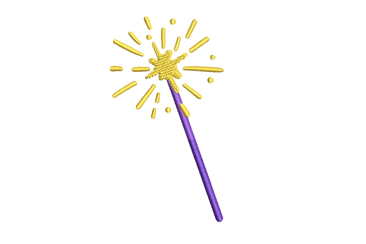 Sparkling Magic Wand Embroidery Design