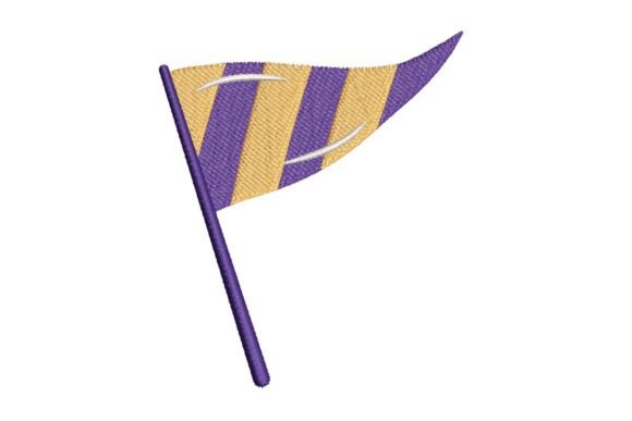 Striped Pennant Flag Embroidery Design
