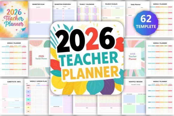 📘 2026 Teacher Planner Canva Kdp - Digital