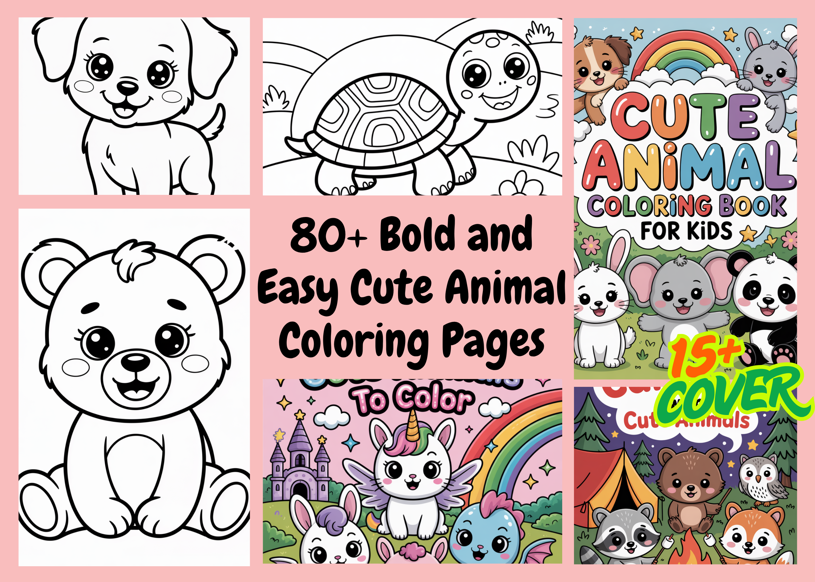 80+ Cute Animal Coloring Pages Bold Easy