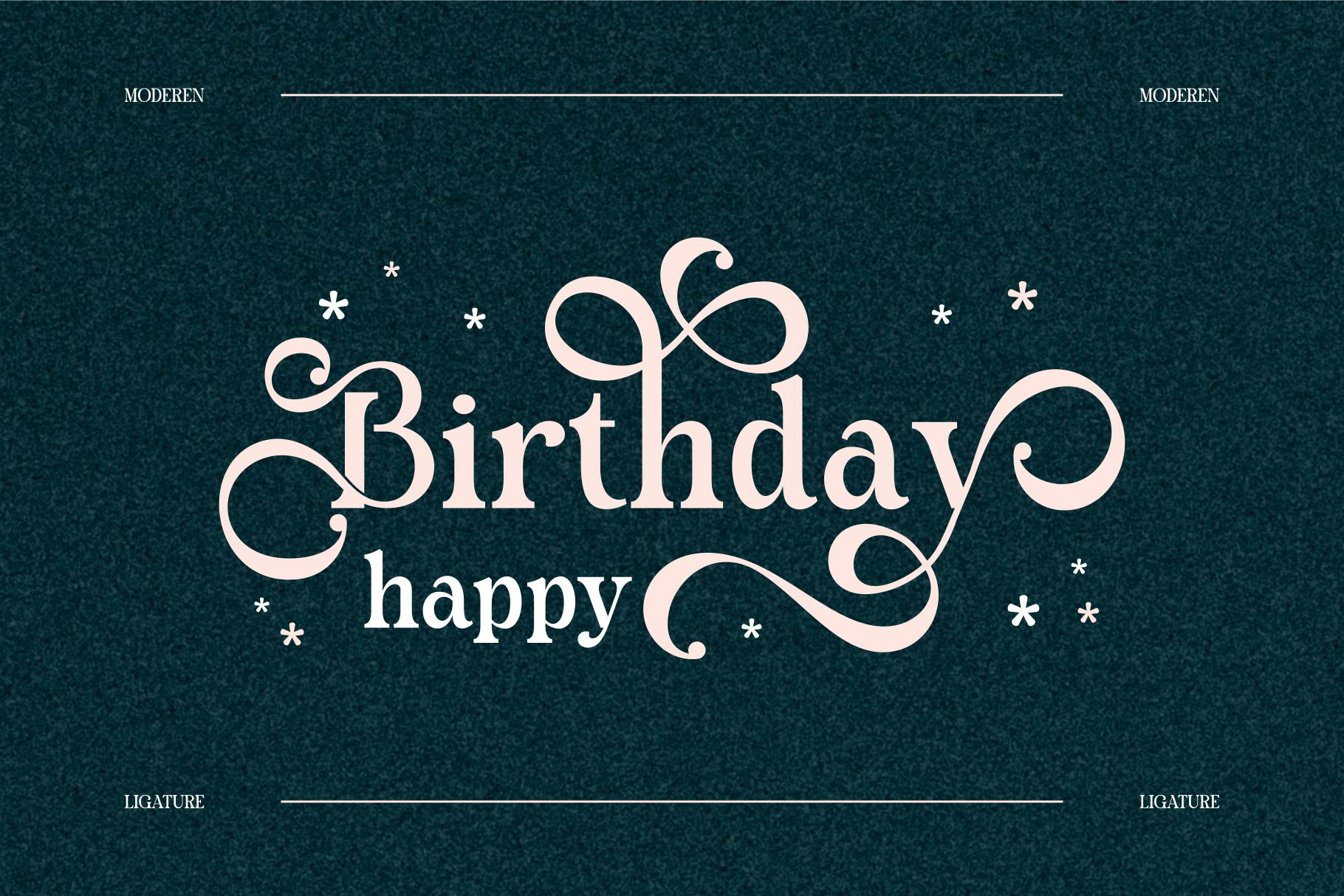 Birthday by Design Joo preview, clean birthday font for modern invitations