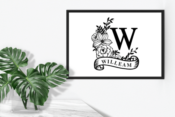 Camellias Monogram Font - Preview 6
