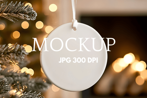 Christmas Ceramic Ornament Mockup