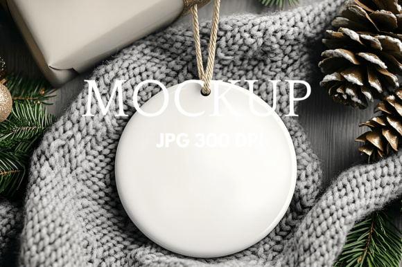 Christmas Ceramic Ornament Mockup