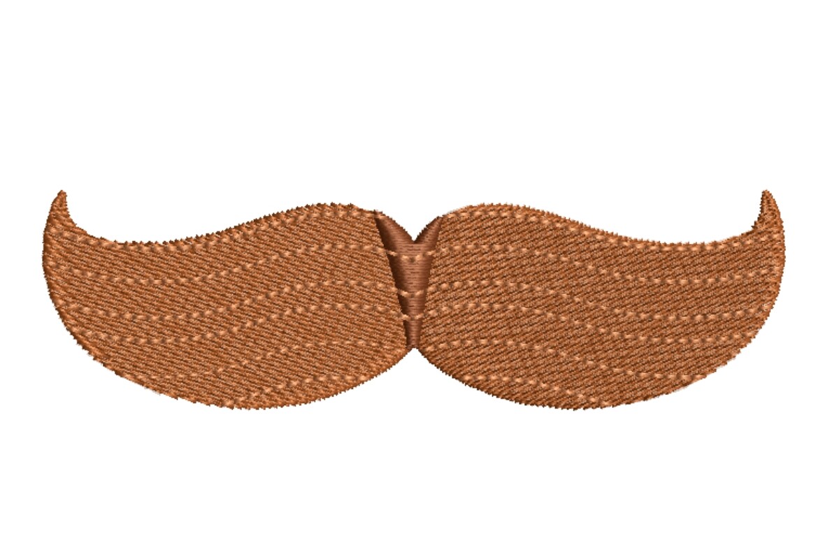 Classic Brown Moustache Embroidery Design