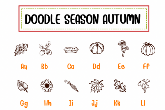 Doodle Season Autumn Font PNG with transparent background - Preview 1
