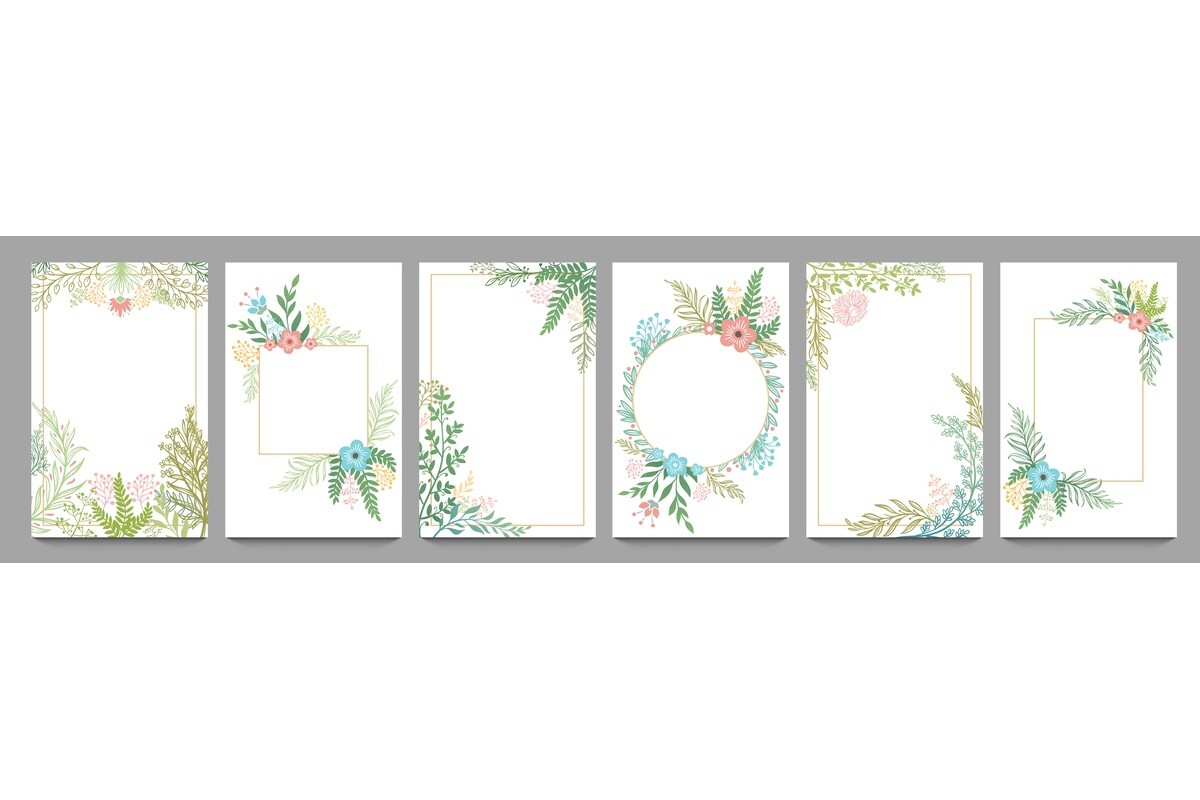 Floral Ornament Card Frame. Plant