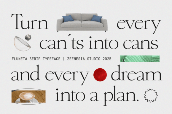 Fluneta Font PNG with transparent background - Preview 3