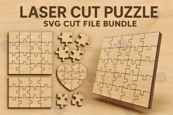 Puzzle Cut Pattern Puzzles Laser Cut Files - Creative Fabrica