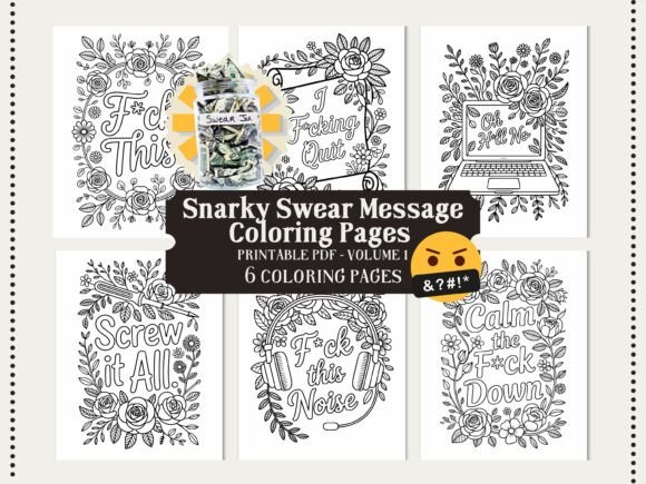 Swear Message Coloring Pages for Adults