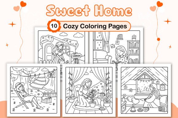 Sweet Home Cozy Coloring Pages