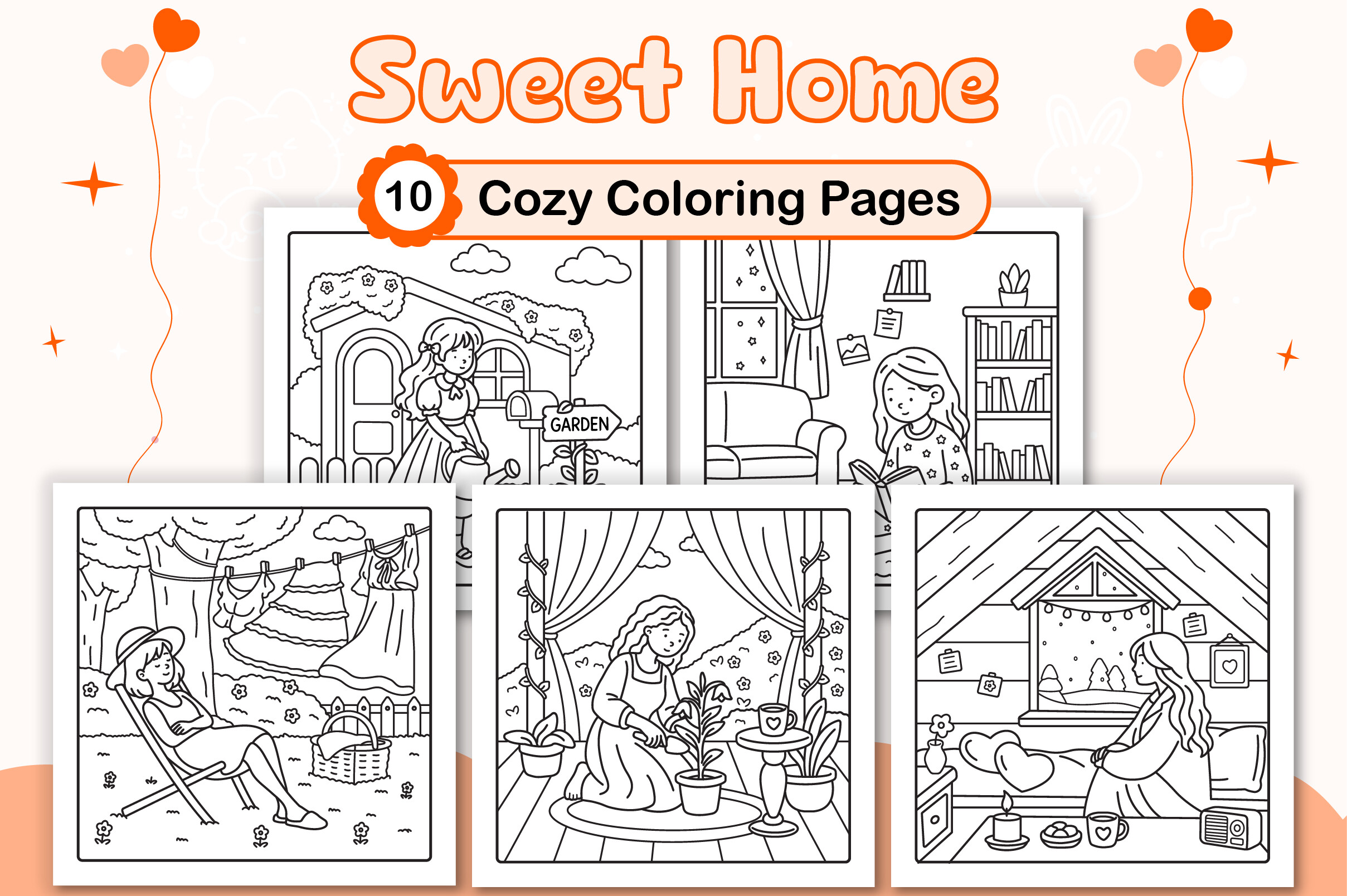 Sweet Home Cozy Coloring Pages