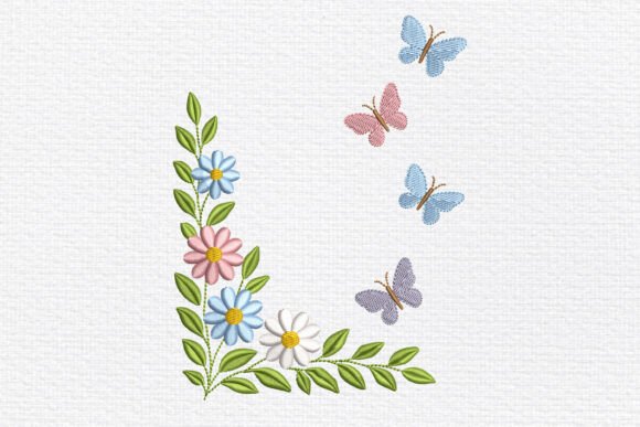 Butterfly & Daisy Corner Border