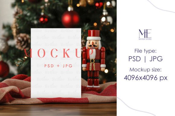 Christmas Gift Card Mockup Winter PSD