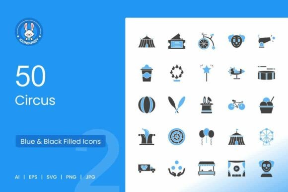 Circus Blue & Black Icons