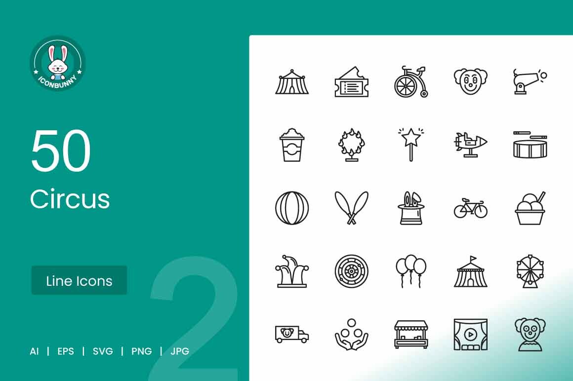 Circus Line Icons