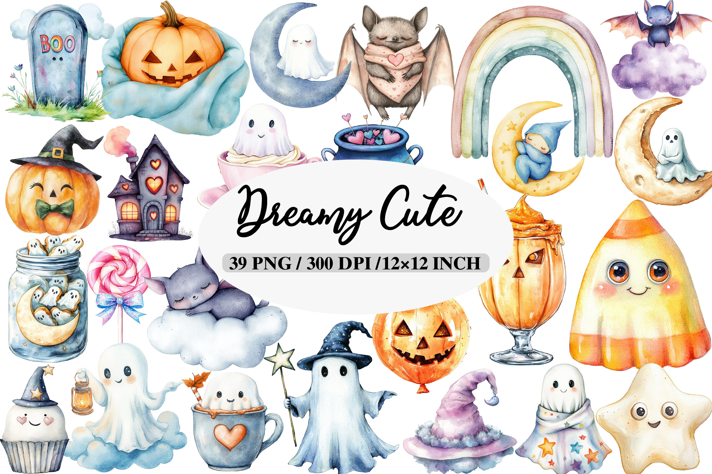 Dreamy Cute Halloween Clipart Graphic by Daily.Designs · Creative Fabrica