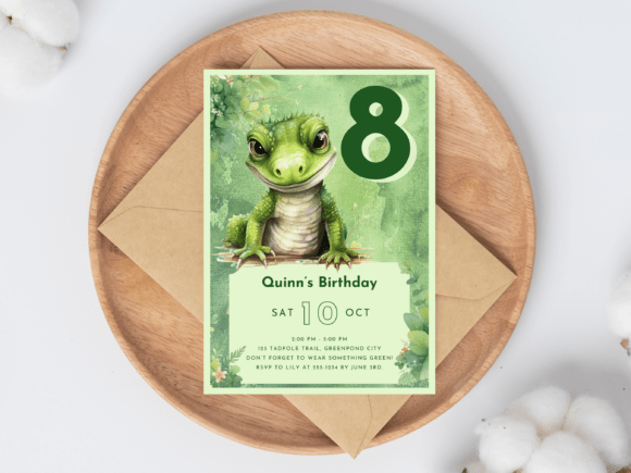 Editable Lizard Canva Invitation
